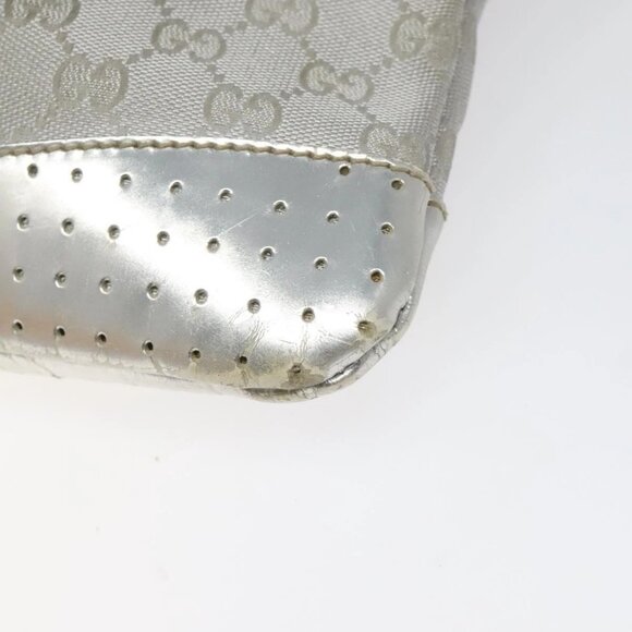 GUCCI GG Canvas Shoulder Bag Silver Blue 145857 Auth 110391 - Picture 5 of 16